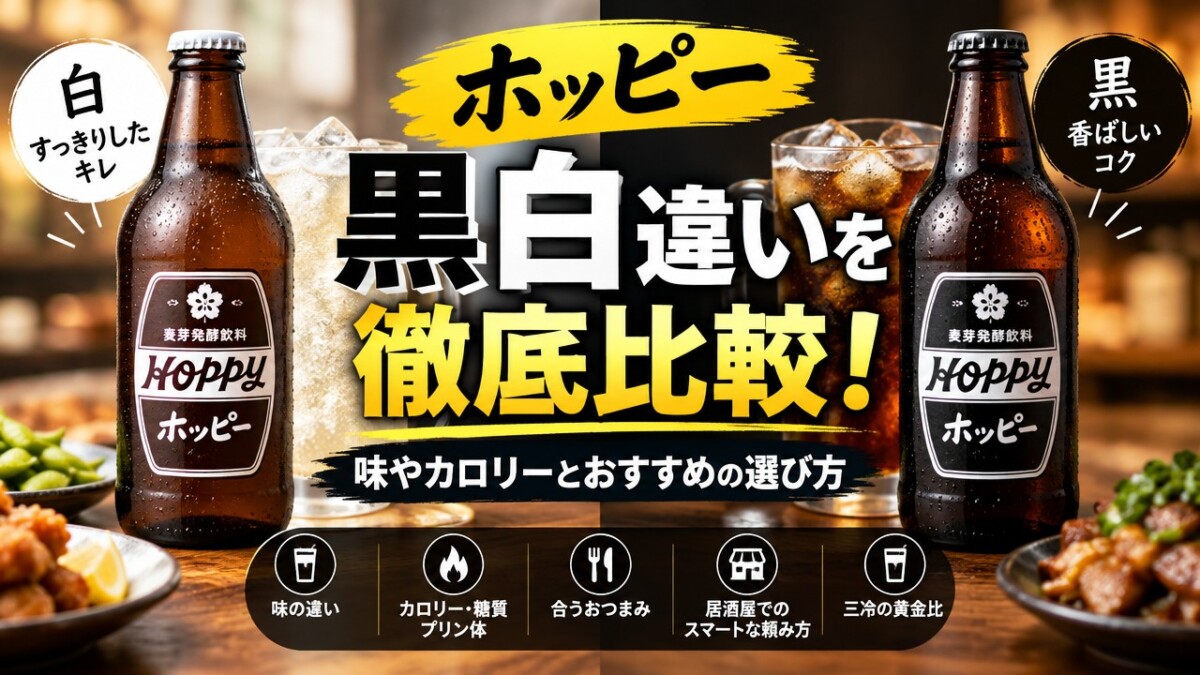 ホッピー黒白違いを徹底比較!味やカロリーとおすすめの選び方